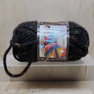 Lion Brand Yarns Hometown USA Black Multi-Color Cambridge Tween #303 Acrylic 64